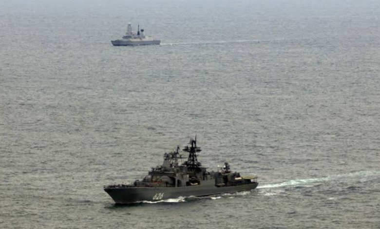royal navy intercepts russian warship